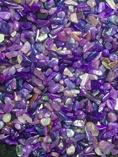 醒走19.9元100个天然原矿舒俱来玉化皇家紫原石碎石美甲苏纪石