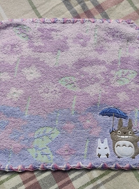 纯棉新款上市龙猫撑伞毛巾梦幻紫色家用擦手巾学生便携脚小方巾