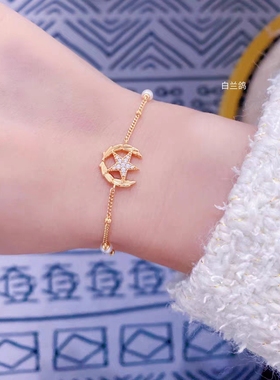 白兰鸽珍珠领花手链925纯银镀金镶珍珠5A锆石送女友情人节军恋礼