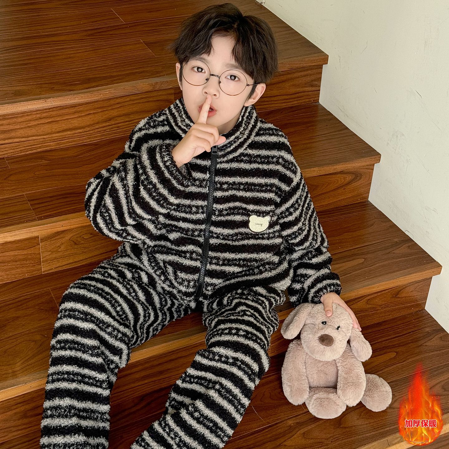 2025年冬季新款男童家居服套装