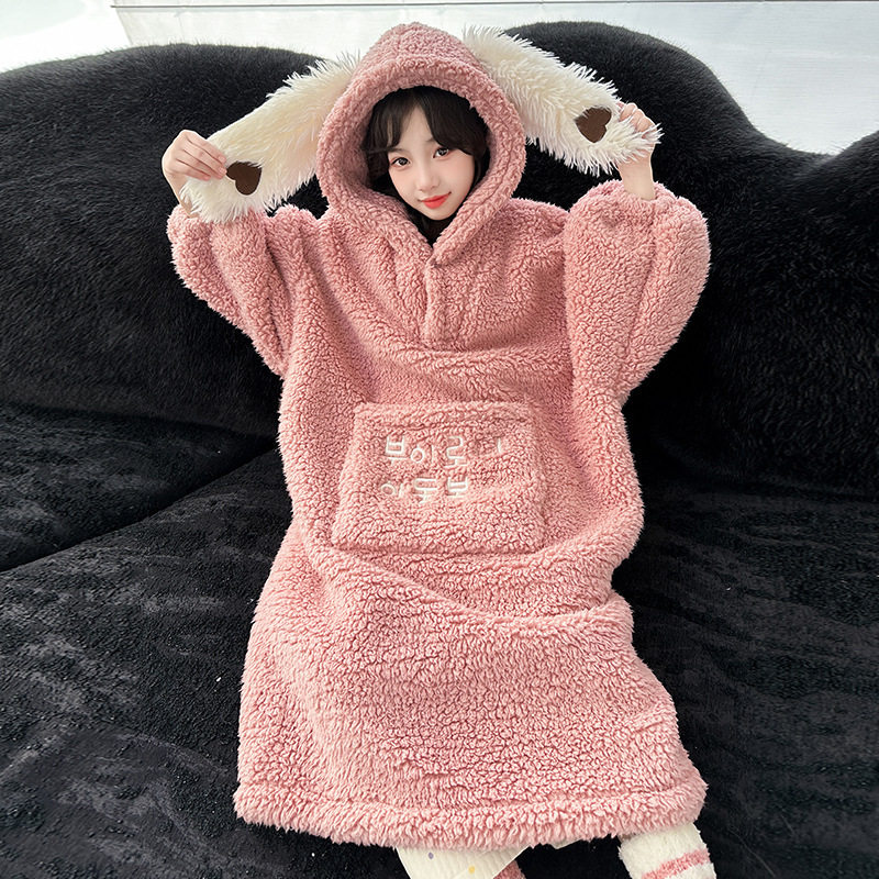 睡衣女童冬季珊瑚绒加厚加绒连体