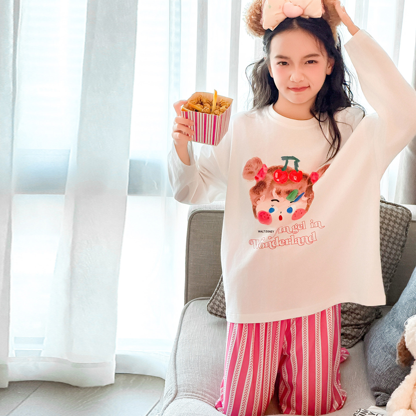 女童独角兽纯棉春秋睡衣套装