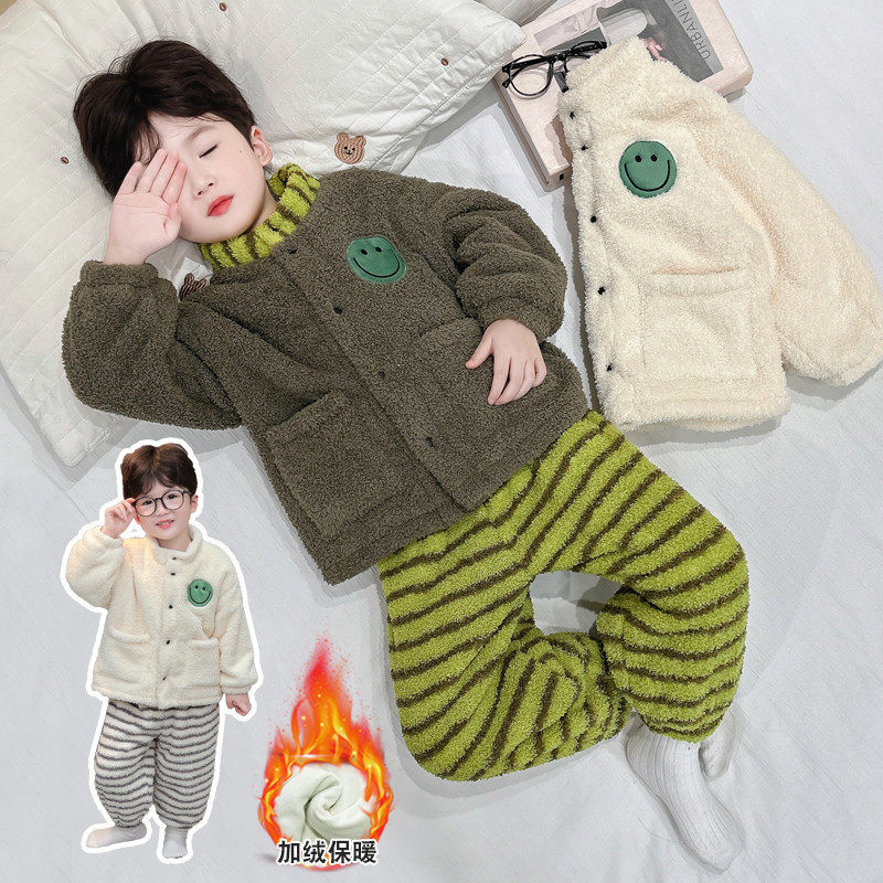 2025年冬季男童睡衣家居服套装