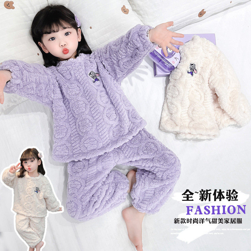 2024年冬季女童睡衣家居服套装