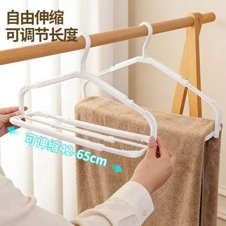 【下单立减50】多层伸缩衣架阳台防滑毛巾晒衣架旅行可折叠晾晒架
