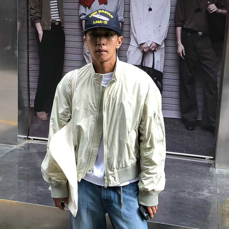 Z家韩国男装东大门代购MENTO短款拉链长袖棒球夹克中性款工装外套