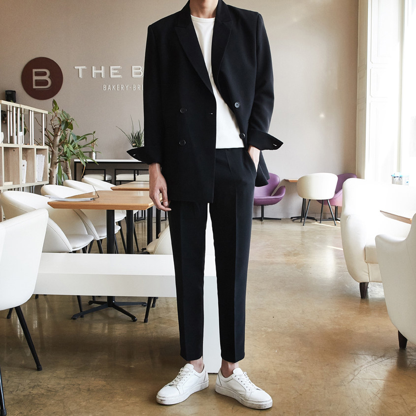 休闲西装男百搭宽松外套春青年学生帅气英伦风韩版休闲西服男套装在类目 男装, 西服中 - 来自Buy2taobao.com提供专业的淘宝代购服务