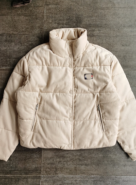 不褪换 美国t0mmy jean秋冬女灯芯绒保暖短款夹克式棉衣棉服外套