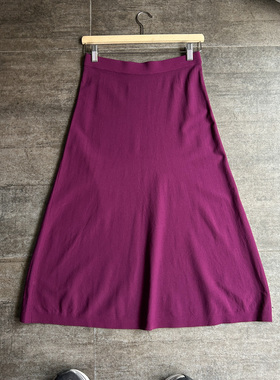 不褪换 北欧瑞典设计师AK春夏季女高腰A字中长款针织半身裙