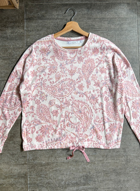 不褪换 出口西班牙womensecrct秋冬女帕斯里法兰绒睡衣居家服上衣