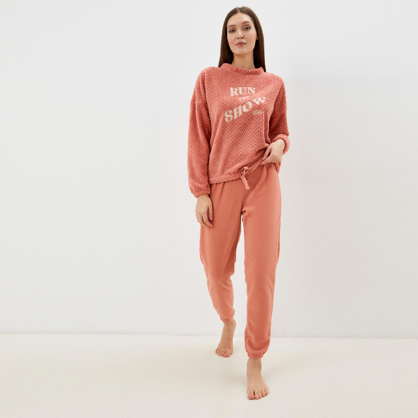 不褪换 出口西班牙women’s secrect秋冬女法兰绒裹身睡衣居家服