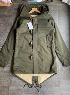 不褪换 日本贵牌秋冬季女单排牛角扣羊羔毛内里保暖长袖外套棉衣