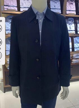 【2色】雅戈尔男士单风衣纯色复合面料中长款翻领外套424995FQA