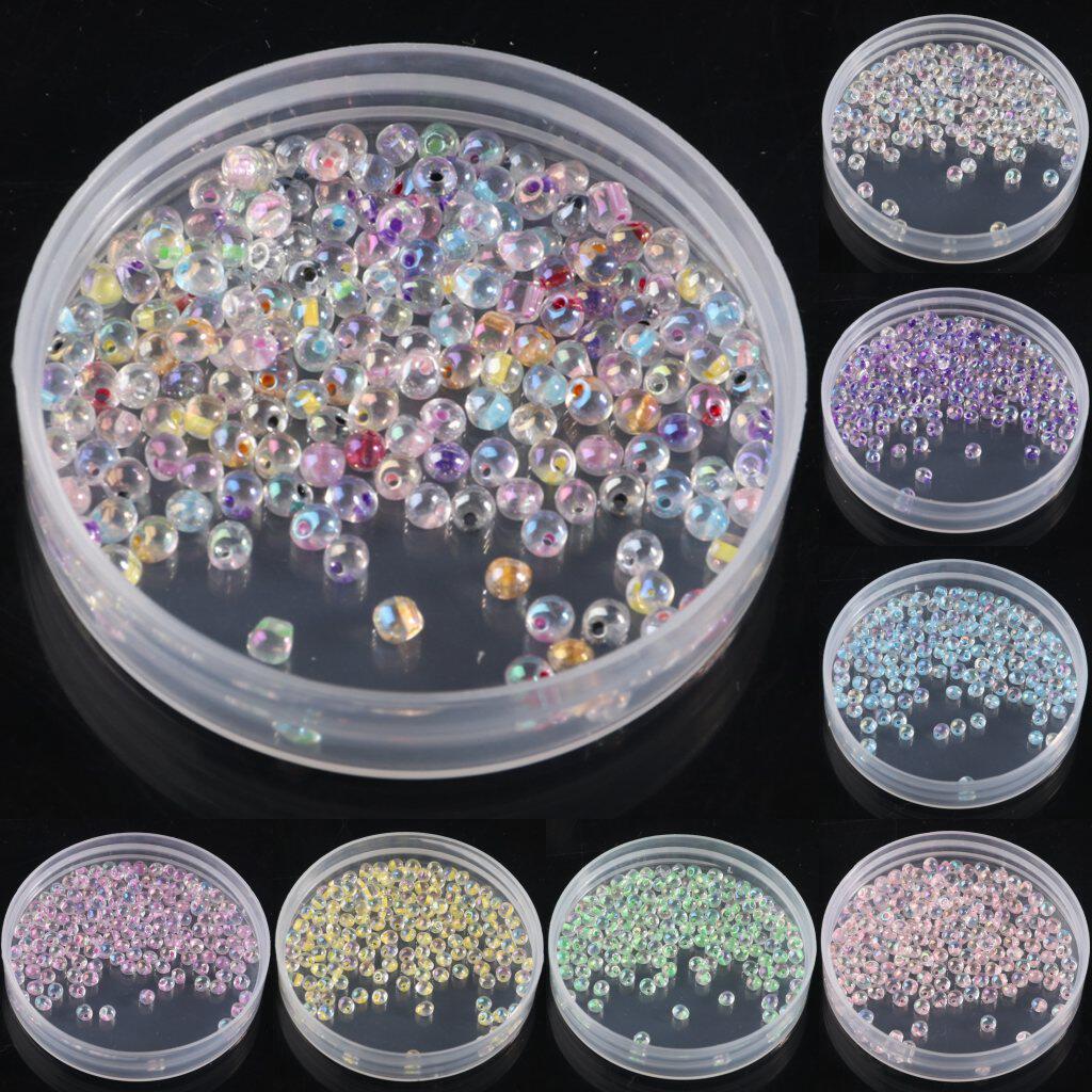 【进口3.4mm幻彩染芯水滴珠】DIY手工串珠散珠服装刺绣流苏配件