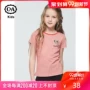 C & A Girls Baby Spring Cotton Thêu Áo thun ngắn tay cho trẻ em Mặc Ocean Top New CA200216077 - Áo thun váy trẻ em 10 tuổi