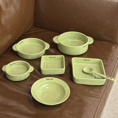 韩国BRIDGE.DOG  宠物 陶瓷碗 方碗拿铁抹茶系列 原装进口保证