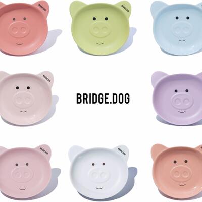 韩国BRIDGE.DOG PIGGY DISH 宠物 碗盆 原装进口保证