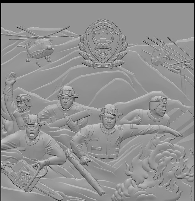 消防员浮雕图,支持转换各种格式