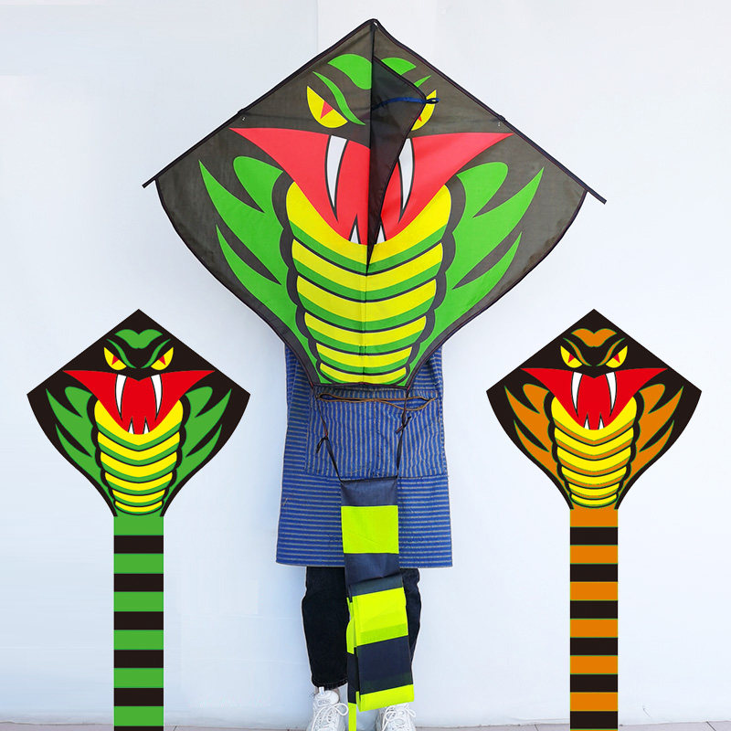 蛇风筝2023新款潍坊儿童卡通风筝大王蛇竹叶青蛇kite成人大型易飞