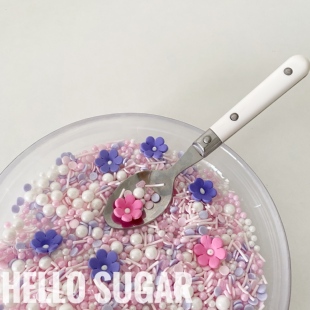 HelloSugar粉紫花丛 饰混合糖珠玩偶ins风蛋糕 复古仙女生日蛋糕装