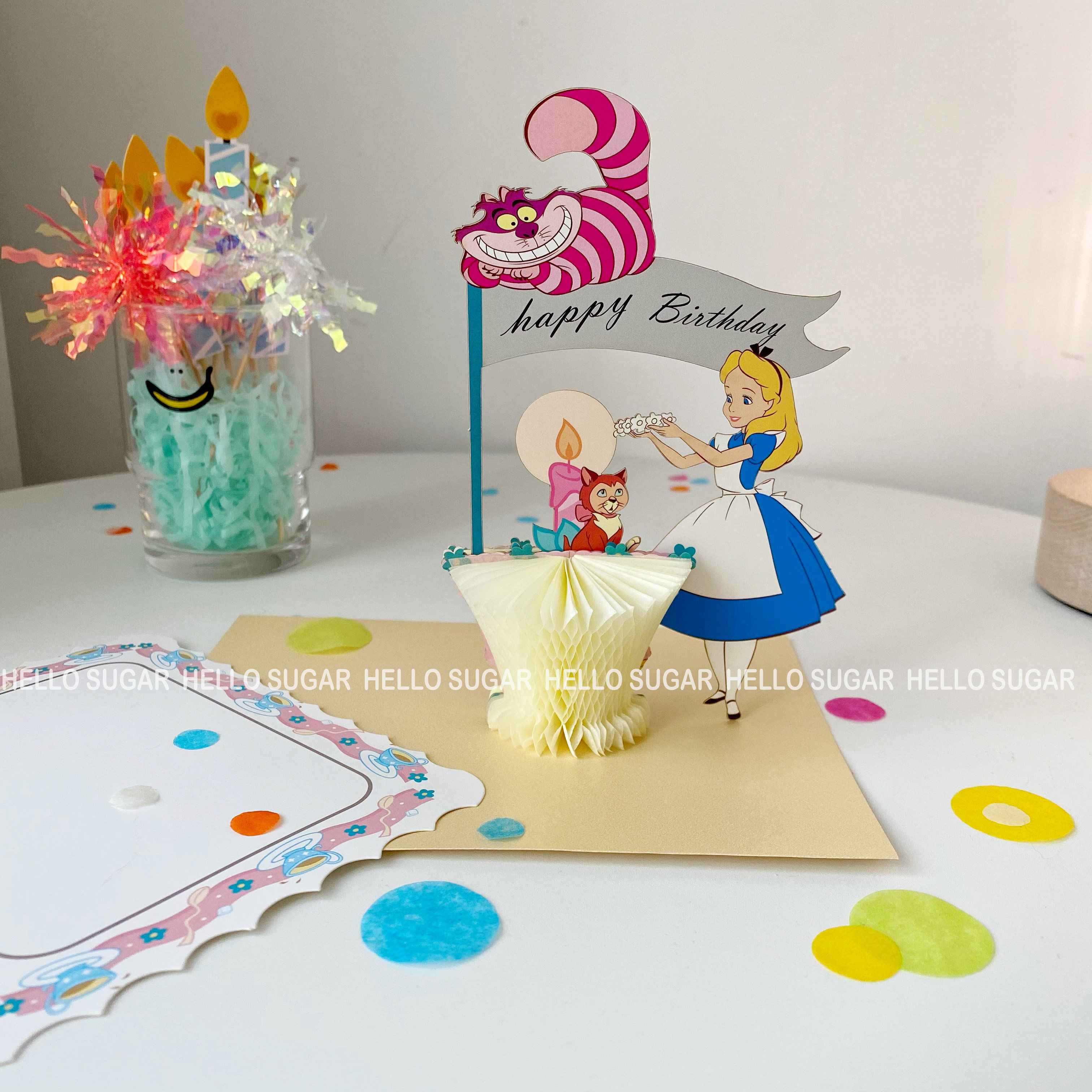 Hello Sugar 韩国INS创意复古童趣 立体可爱少女风爱丽丝生日贺卡