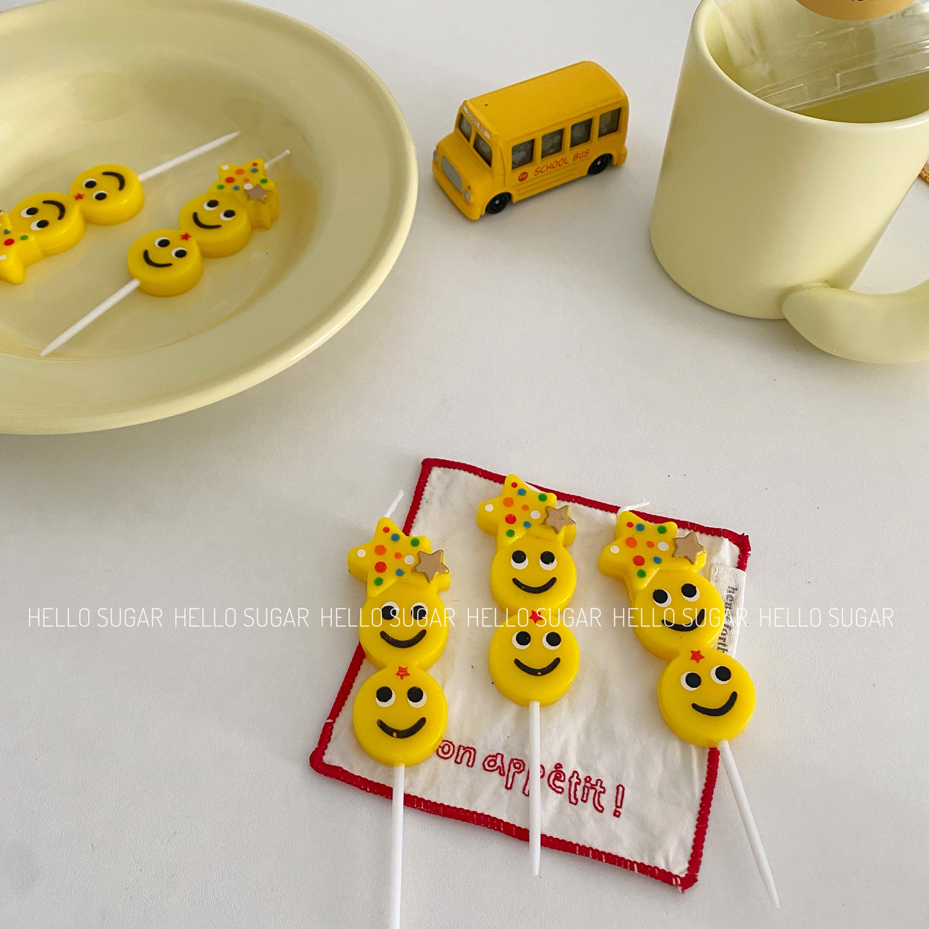 韩国ins风小红书复古可爱搞怪笑脸表情生日蛋糕蜡烛派对装饰道具