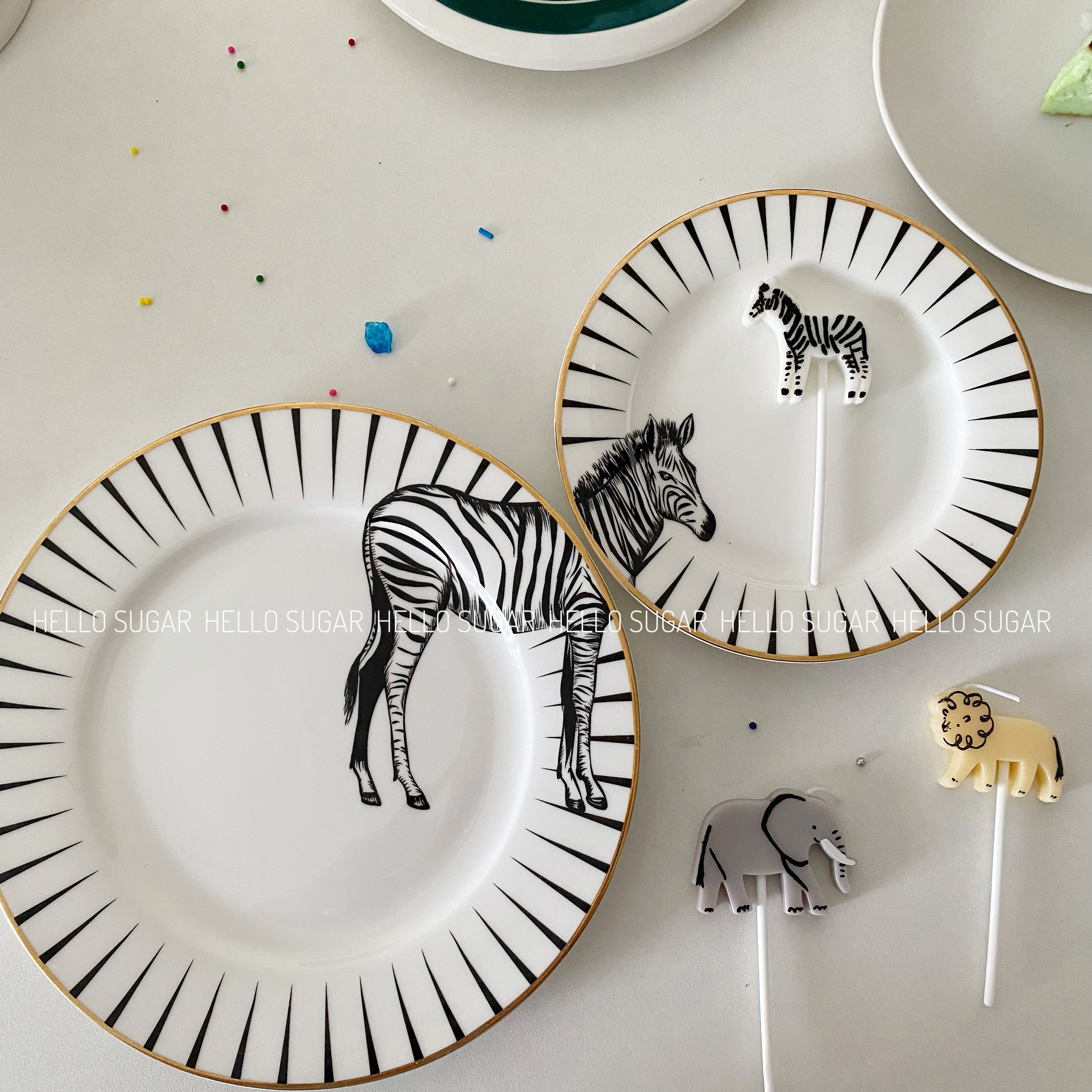 森系生日派对动物蛋糕蜡烛