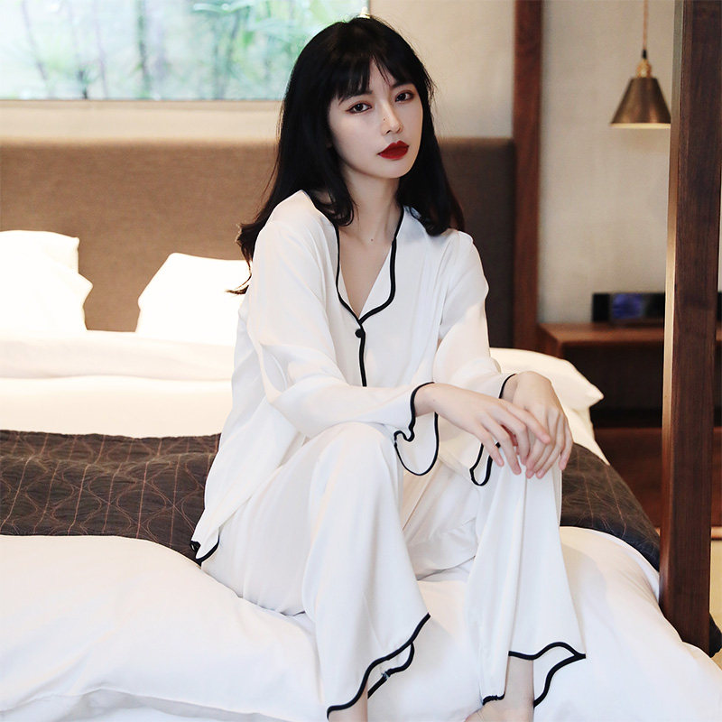 冰丝睡衣女2022年新款高级感春秋款夏季性感薄真丝绸长袖520礼物