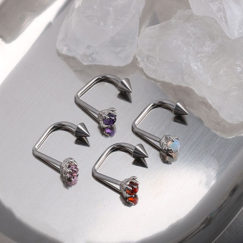 洞洞 基础唇环 小众辣妹恶魔钉唇环D型高舒适唇钉耳钉耳骨钉钛钢