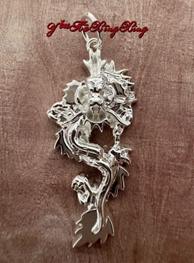 有颗星星中性风S925银小神龙项链