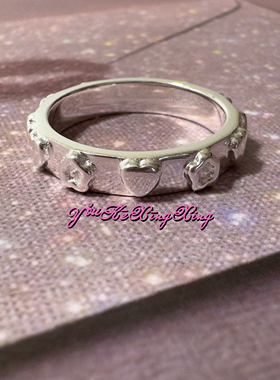 有颗星星S925银甜酷爱心小花戒指