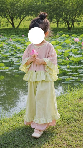 禅山记汉服小荷花亲子装半臂花苞裤主腰