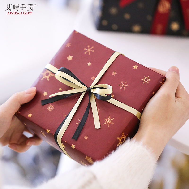 高级简约时尚礼物包装纸送丝带