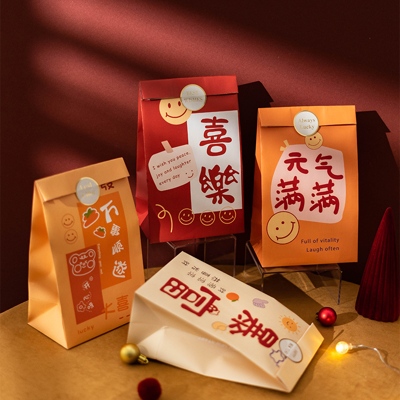 创意礼品袋白牛皮纸贺卡伴手礼物包装烘焙饼干喜糖果毕业生日结婚