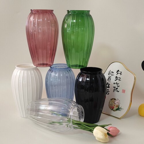 北欧ins风塑料花瓶摆件