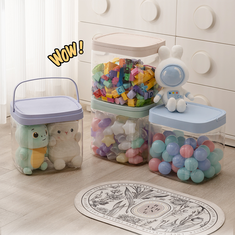 儿童毛绒玩具娃娃玩偶收纳箱收纳桶透明储物凳可坐凳子公仔整理箱