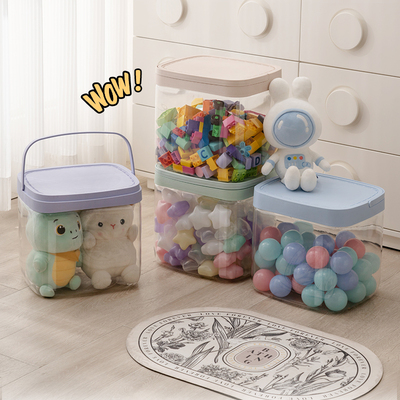 儿童毛绒玩具娃娃玩偶收纳箱收纳桶透明储物凳可坐凳子公仔整理箱