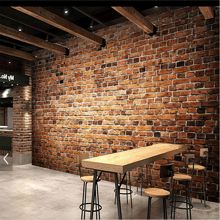 青砖老红砖墙文化墙工装背景墙咖啡厅3d砖纹墙纸仿古砖头砖块墙砖