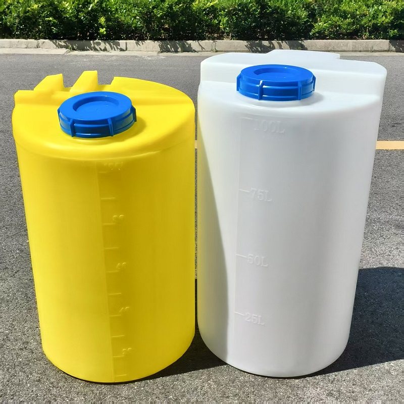 黄色立式加药容器罐大塑料搅拌桶