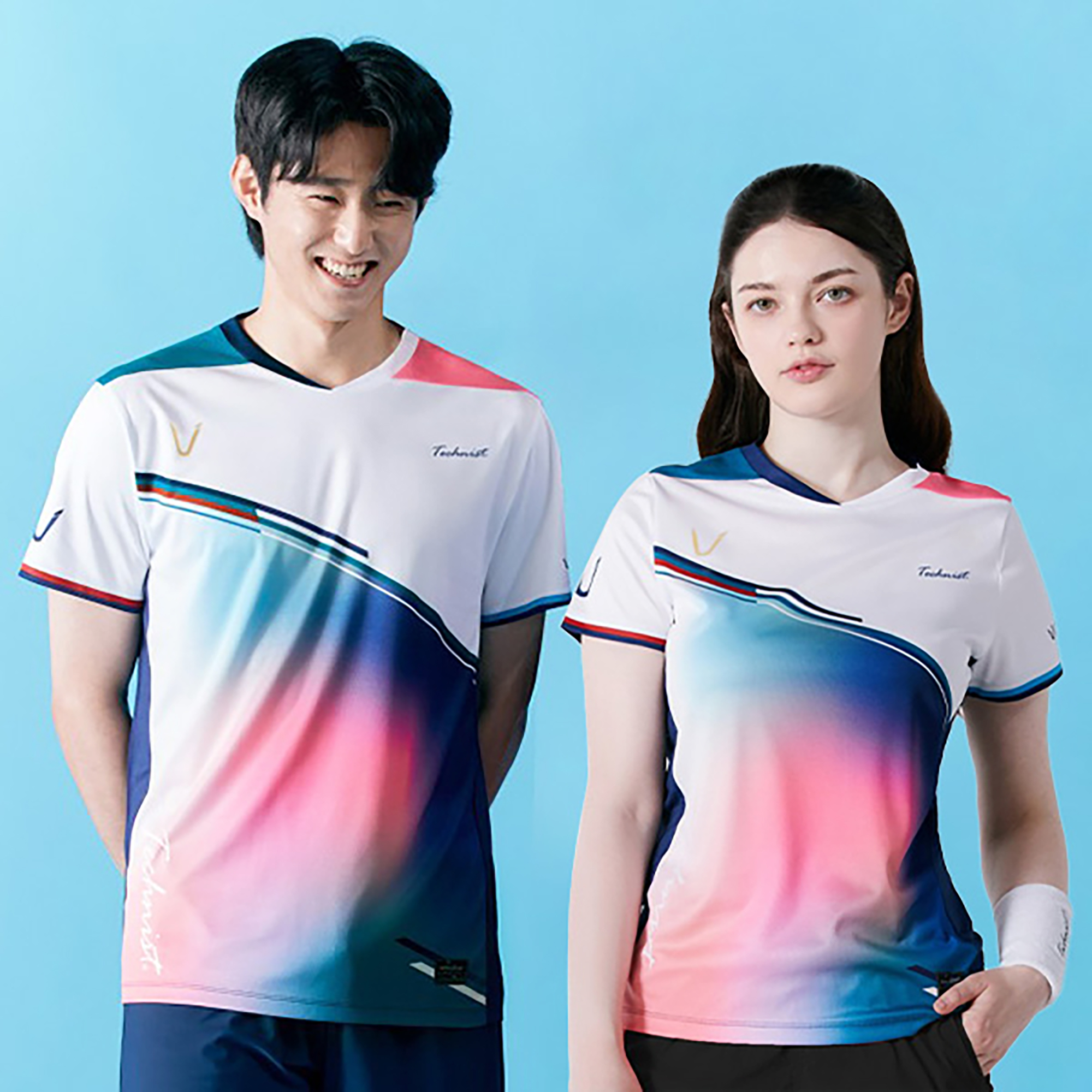 2024秋冬新品韩国Technist羽毛球服男款女款运动速干透气吸汗短袖