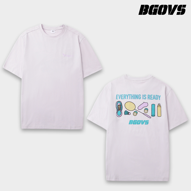 2025韩国春夏新品BGOVS羽毛球服男女同款休闲速干轻薄T恤运动短袖