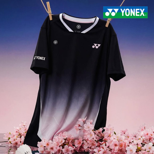 2026春季新品韩国YONEX尤尼克斯樱花午夜绽放男女速干短袖吸汗T恤