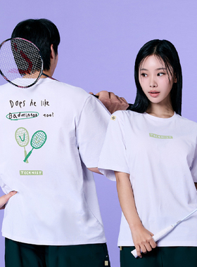 2025春夏新品 Technist韩国羽毛球服男女同款运动短袖半速干T恤