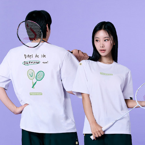 2025春夏新品 Technist韩国羽毛球服男女同款运动短袖半速干T恤