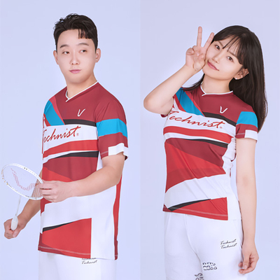 Technist韩国2023新品羽毛球服男女运动短袖速干吸汗T恤透气上衣4