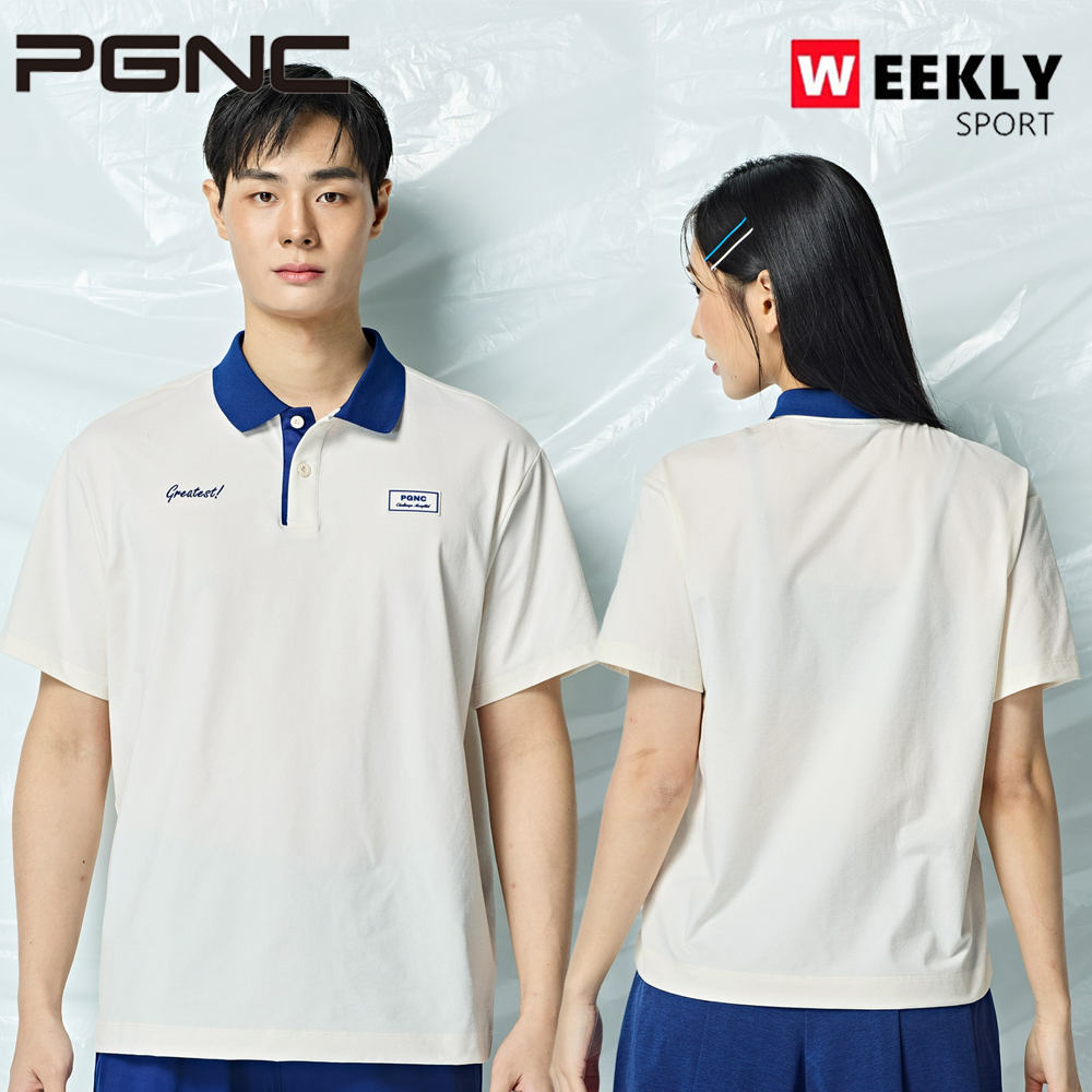 2025春夏新品PGNC韩国羽毛球服男女同款吸汗运动休闲短袖POLO杉