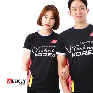 2019韩国新品Technist羽毛球服运动短袖女士速干吸汗透气T恤