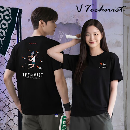 2026春夏新品Technist韩国羽毛球服男女同款运动短袖速干吸汗T恤