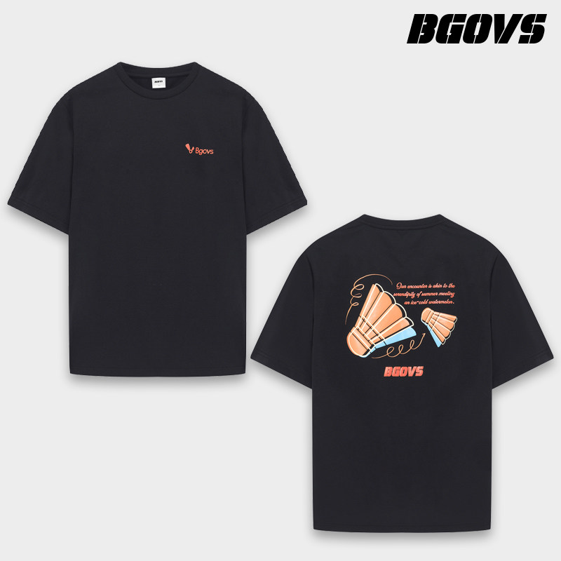 2026韩国春夏新品BGOVS羽毛球服男女同款休闲速干轻薄T恤运动短袖