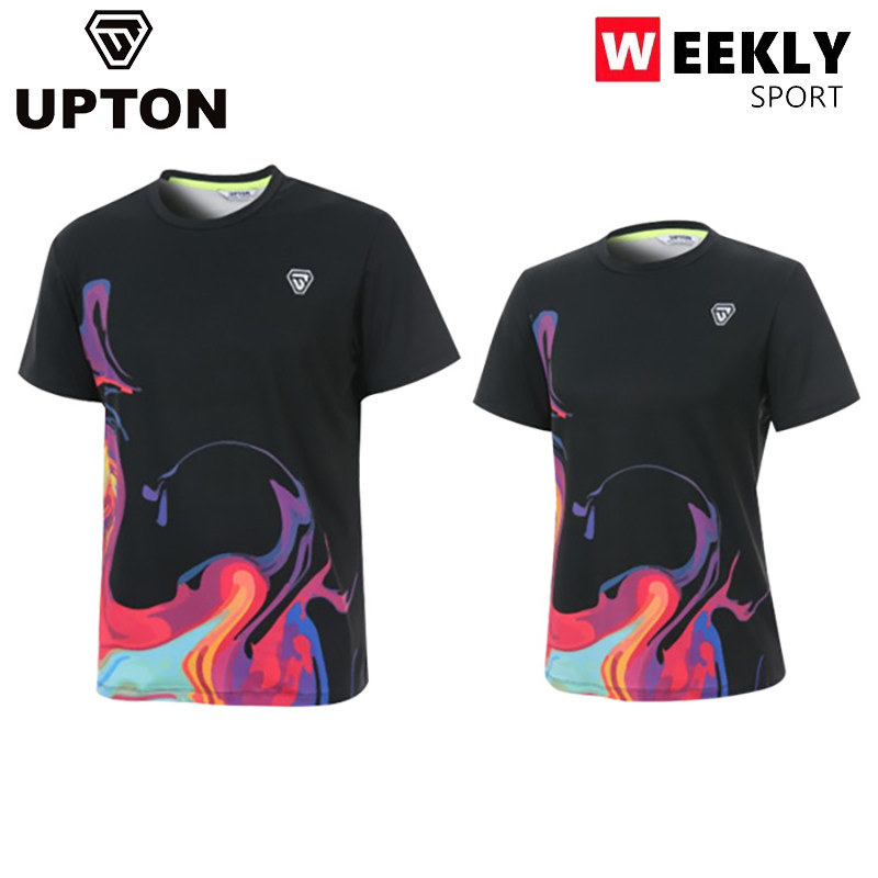 韩国UPTON2022秋冬新品羽毛球服男女款运动短袖流体速干吸汗T恤6